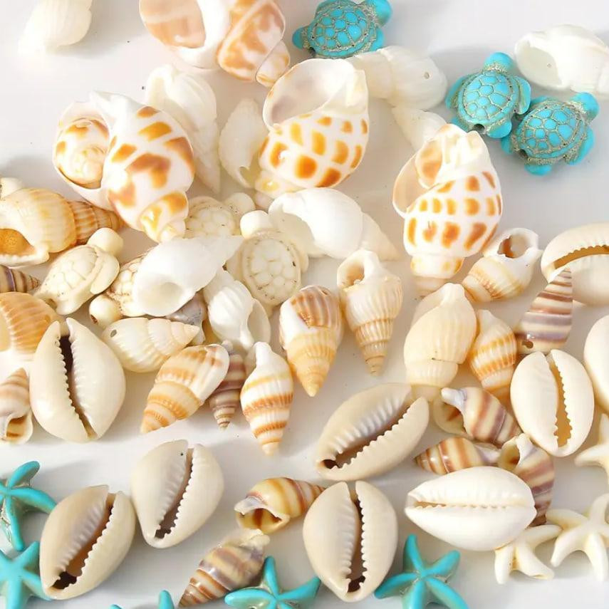Набор из 65 морских подвесок Ракушки, черепахи, морские звезды для украшений, браслетов, бус Киев - изображение 3