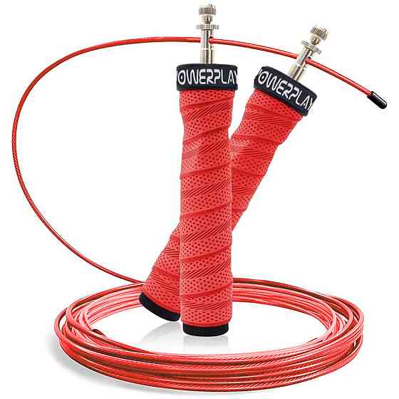 Скакалка швидкісна на підшипниках PowerPlay 4208 Fitness Jump Rope Червона (3m.) Луцьк