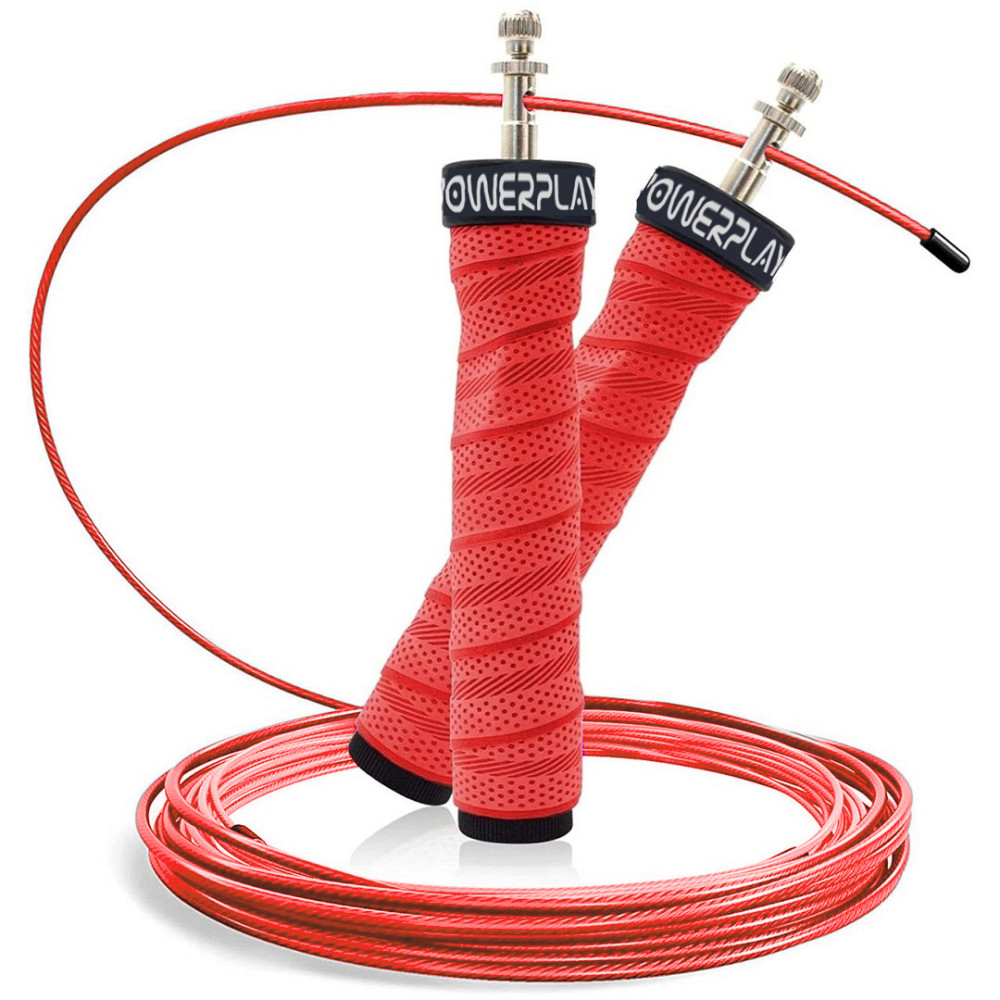 Скакалка швидкісна на підшипниках PowerPlay 4208 Fitness Jump Rope Червона (3m.) Луцьк - фото 1
