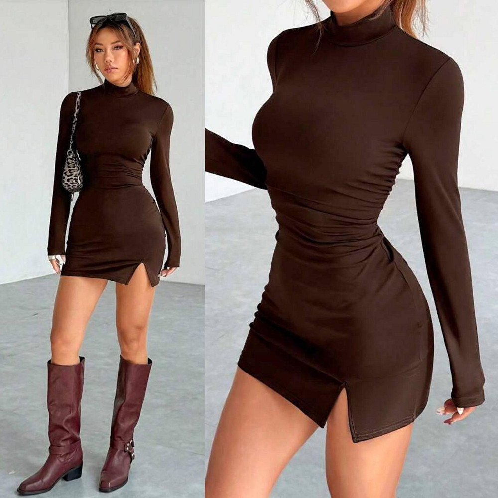 Жіноче тепле мініплаття з трикотажу пуму Шоколад, 46/48 Одеса - фото 1