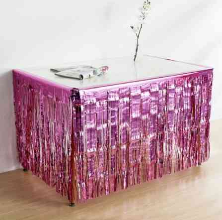 Дождик широкий на стену и стол 74 см на 274 см розовый Киев