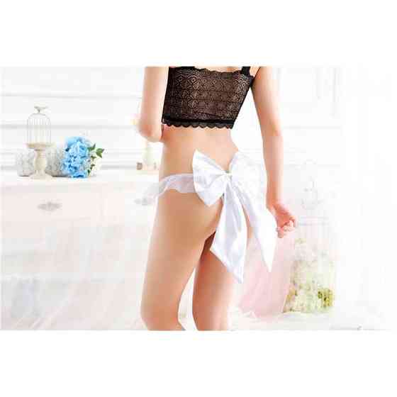 Сексуальные трусики с бантом - Белый - S/M – Эротическое бельё Винница