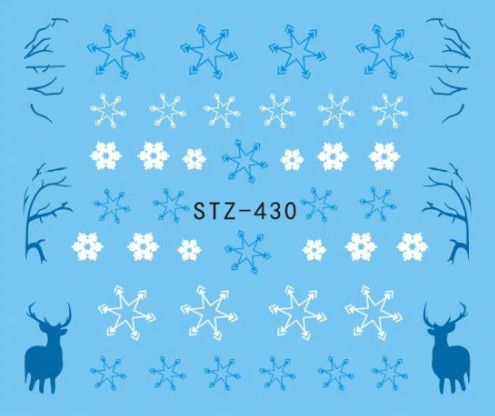 Новогодние наклейки на ногти 