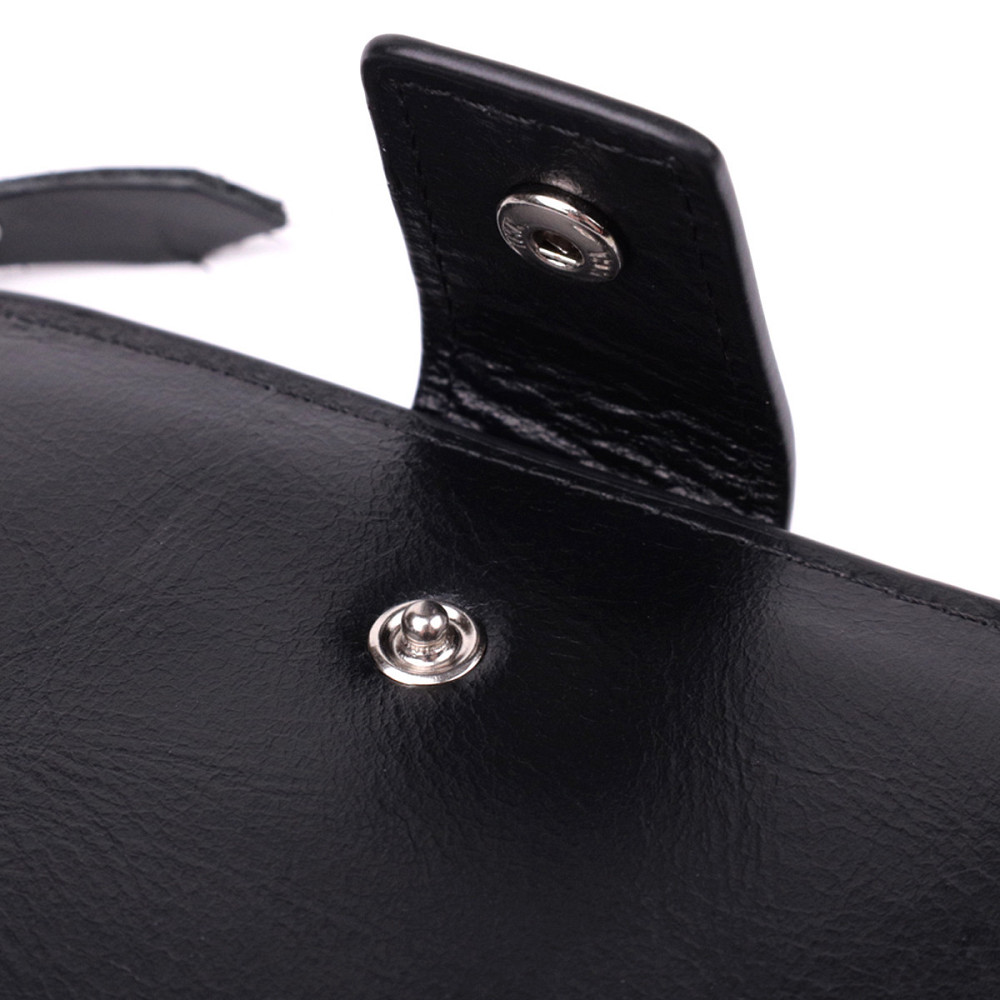 Вертикальний стильний гаманець із гладкої натуральної шкіри Vintage 22885 Чорний Київ - фото 8