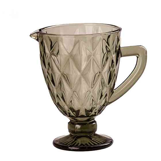 Глечик для напоїв із товстого скла 1 л гранований зелений HP038GR Коломия