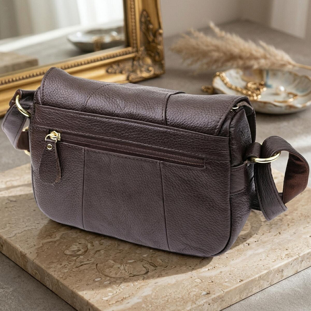 Сумка з натуральної шкіри для жінок Vintage 22973 Коричневий Київ - фото 14