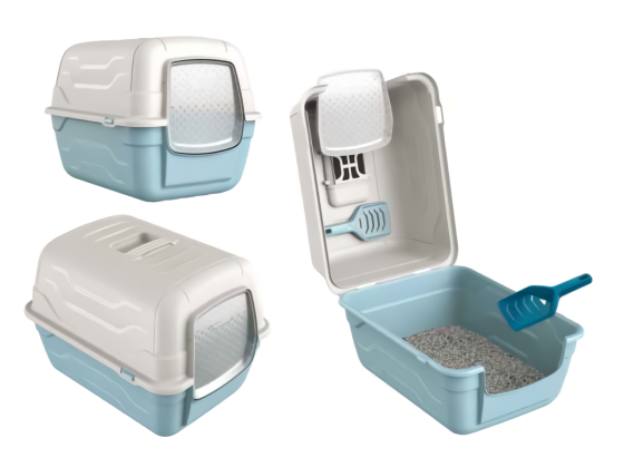 Закритий туалет Roto Toilet з лопаткою та фільтром для собак та котів, розмір 52 x 40 x 40 см Київ