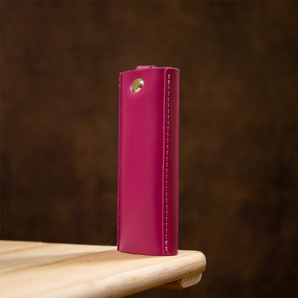 Ключница тубус кожаная на кнопках Grande Pelle 11349 Фуксия Киев - изображение 2