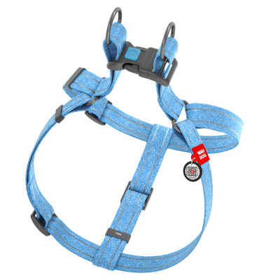 Шлей для собак WAUDOG Re-cotton с QR-паспортом М голубая (03322) Винница - изображение 2