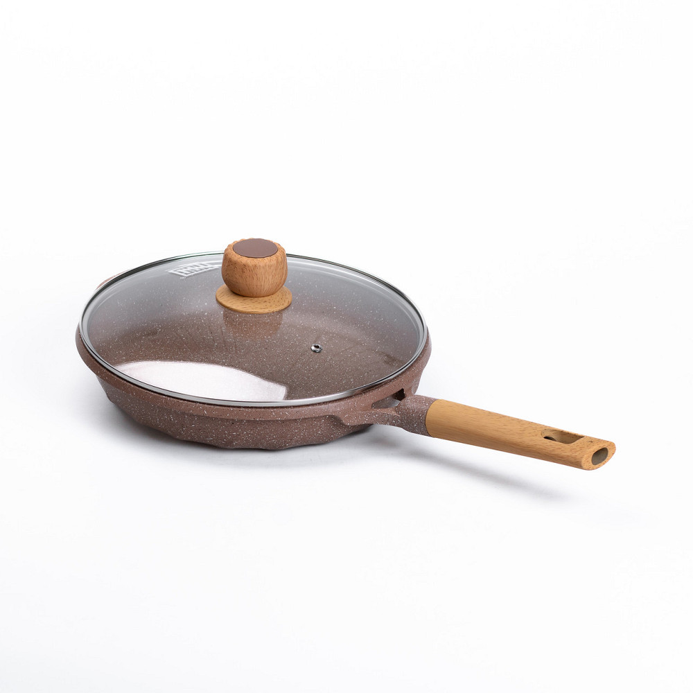 Алюмінієва сковорода 2,8 л з мармуровим антипригарним покриттям Ø 28 см кавова MGC HP-4-425CO Коломия - фото 5