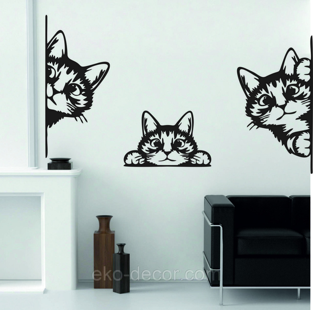 Декоративное настенное 3D Панно «Кот» Декор на стену с объемом (цена за 1 шт) 70*45 см, Черный Киев - изображение 10