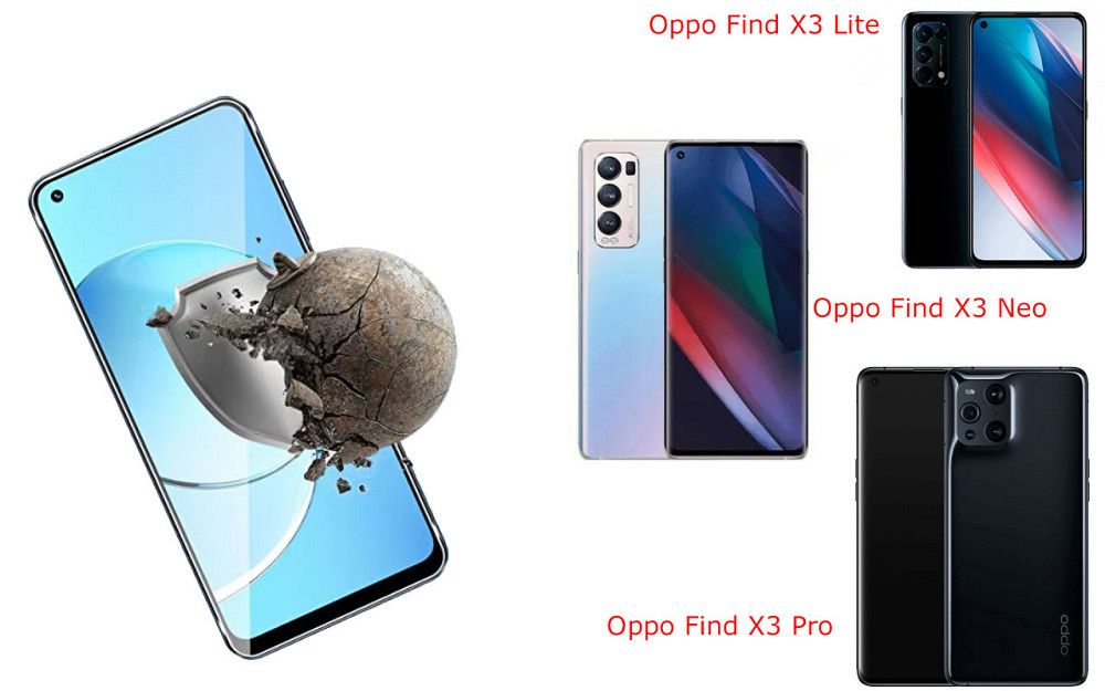 Захисне скло DefenzoGlass для Oppo Find X3 Lite, Find X3 Neo, Find X3 Pro – подвійна міцність Київ - фото 2