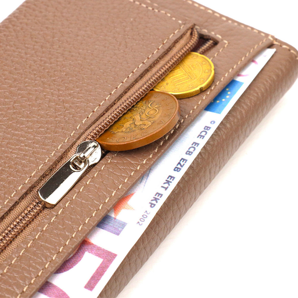 Практичное женское портмоне из натуральной кожи флотар CANPELLINI 21695 Бежевое Киев - изображение 4