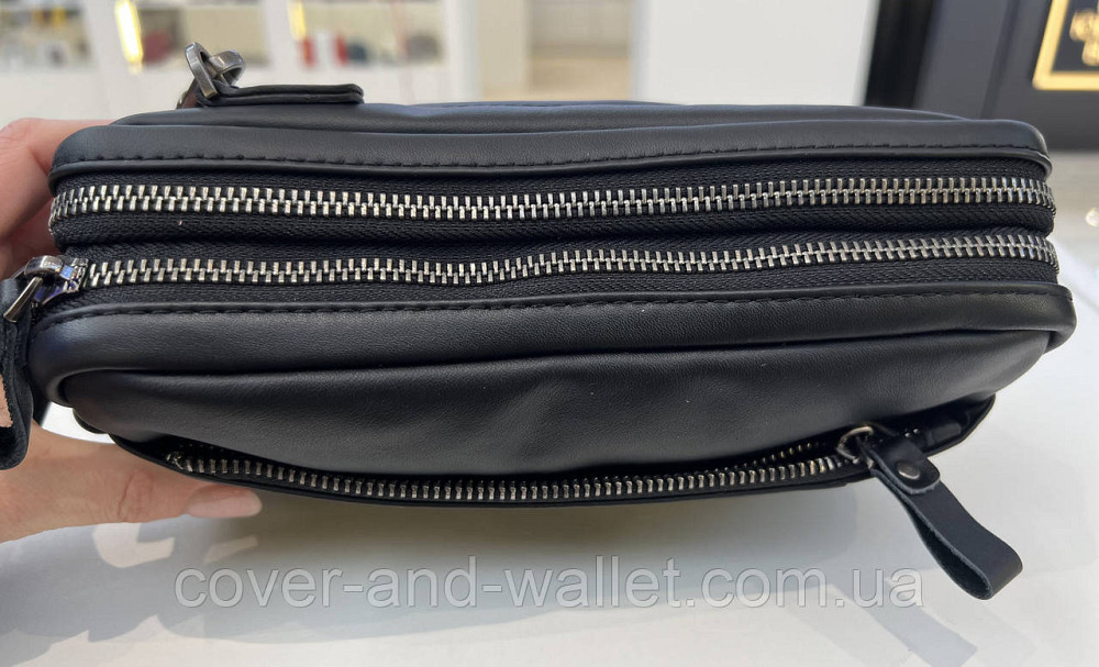 Стильна чоловіча шкіряна барсетка клатч на дві блискавки ST Leather 10021 Київ - фото 13