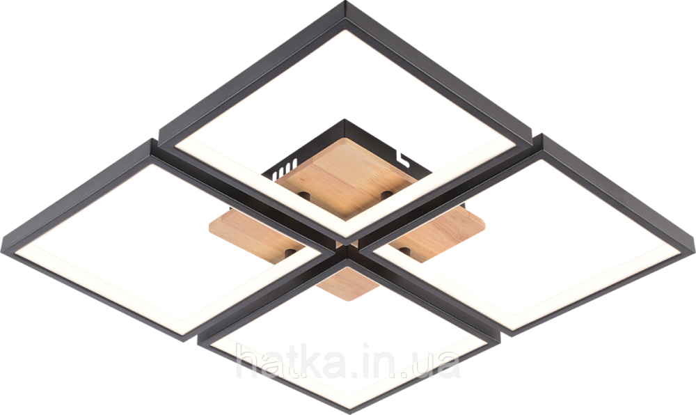 Люстра стельова світлодіодна VALESO DK6587/4 з пультом, LED 82W, димер, Чорний+Дерево Київ - фото 3