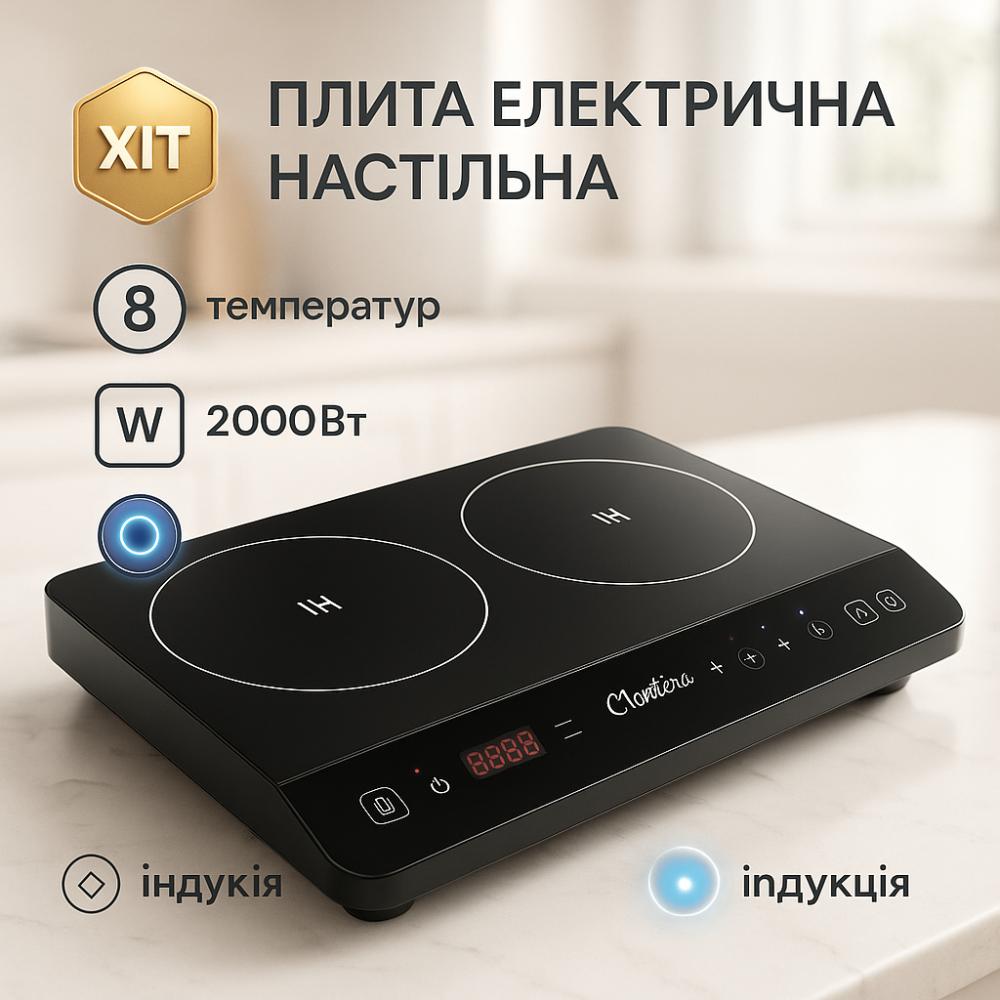 Електричні плити хорошої якості Suntera, Стильна електроплита, Настільна плита для приготування їжі EF-73 Львів - фото 12