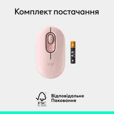 Мишка Logitech POP Mouse With Emoji Bluetooth Rose (910-007413) Вінниця