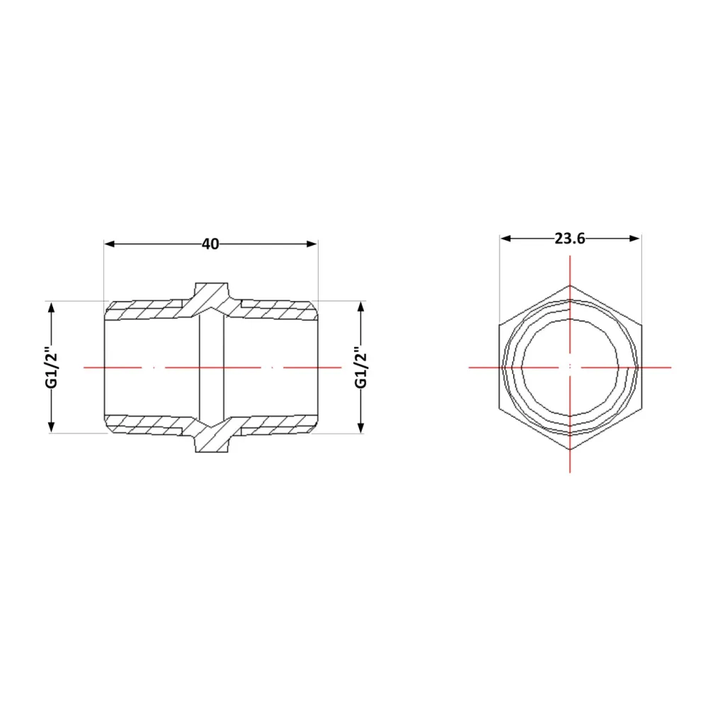 Ниппель чугунный 1/2