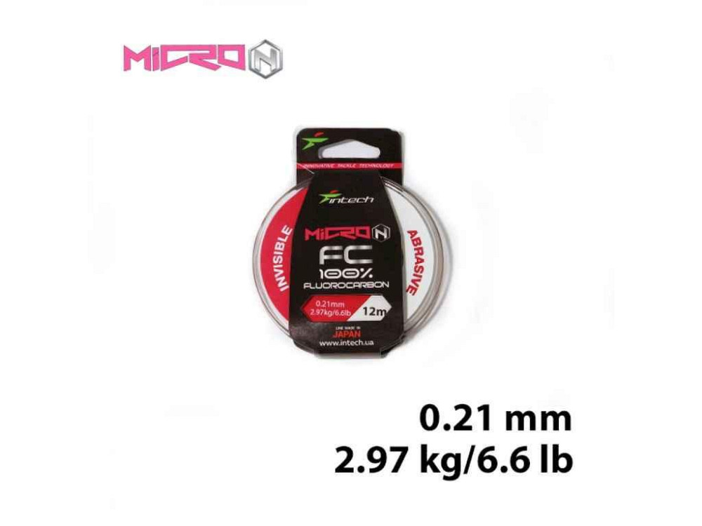 Флюорокарбон Micron FC 0,21мм 2,97кг 12м ТМ INTECH Київ - фото 1