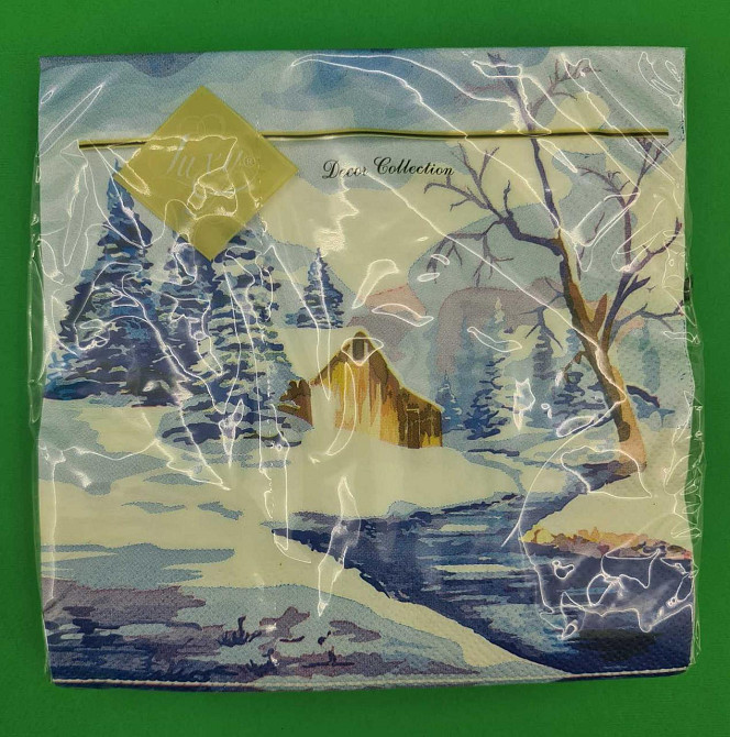 Серветки столові (ЗЗхЗЗ, 20шт) LuxyНГ Зимовий етюд (1 пач.) Харків - фото 4