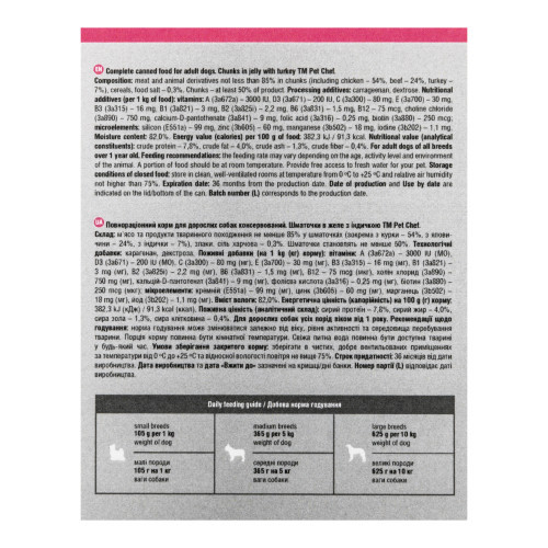 Вологий корм для собак Pet Chef з Індичкою 800 г Київ - фото 8