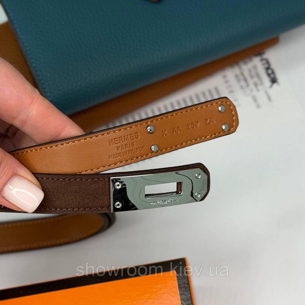 Коричневий замшевий жіночий брендовий ремінь (280-2) Київ - фото 8