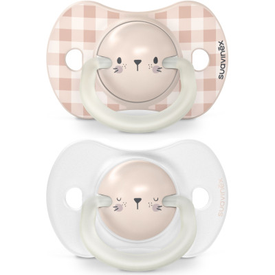 Пустушка Suavinex фізіологочна, 2 шт. 0-6 місяців, нічна/кролик (308214) Вінниця - фото 1