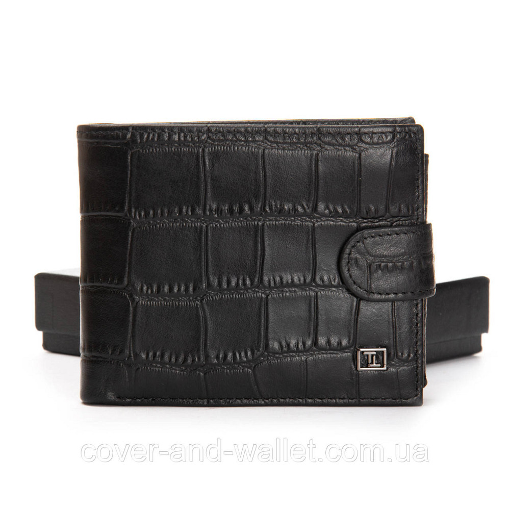 Модний чоловічий гаманець із натуральної шкіри з фактурою рептилії BRETTON Київ - фото 1