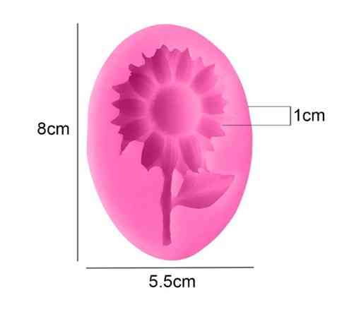 Молд силиконовый Подсолнух 80 на 55 мм розовый Киев