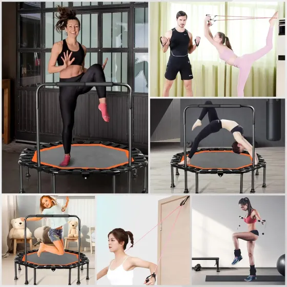 Фитнес батут круглый с ручкой для тренировок дома и зале Ø105/120 Коломыя