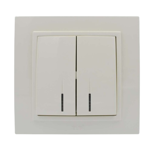 ZENA крем Вимикач внутрішній 2кл з підсвічуванням Ел-Би Житомир