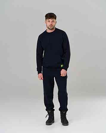 Чоловічий теплий костюм зі штанами синій — Байка — однотонний Tom John 93401 Київ