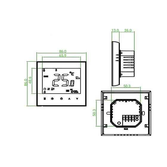 Дротовий тижневий термостат (16A+NTC) з Wi-Fi BHT-3000-GBLW Київ