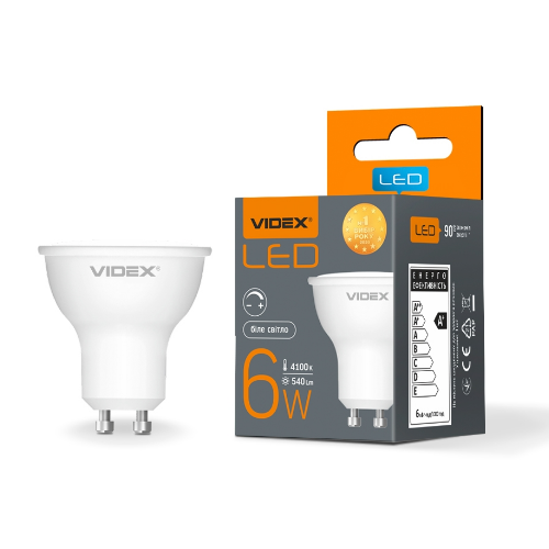 Лампа MR16eD 6W GU10 4100К LED Videx Житомир