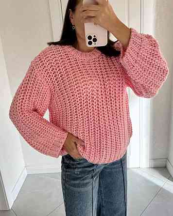 Женский уютный оверсайз свитер машинная вязка Одесса