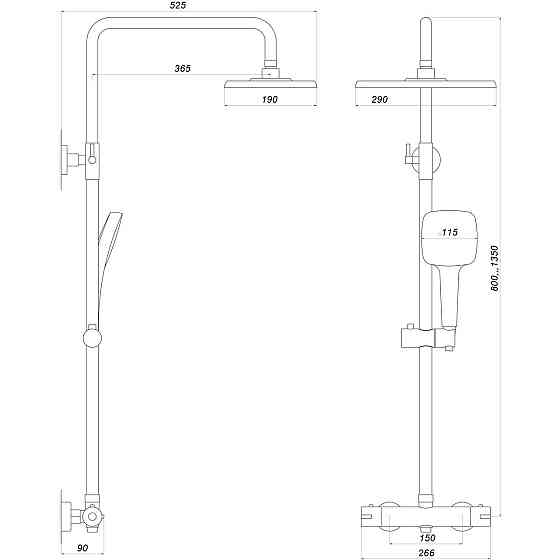 Душевая система Globus Lux Termostatic R GLA-0040T-BB (000021953) Киев