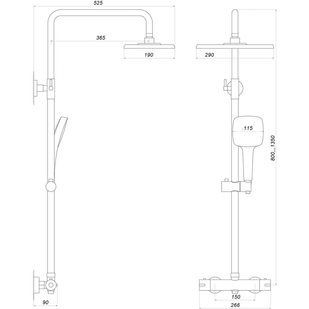 Душевая система Globus Lux Termostatic R GLA-0040T-BB (000021953) Киев - изображение 6