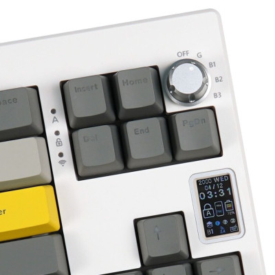 Клавиатура Epomaker Shadow-X 70 Wisteria Linear Switch Hot-Swap LCD Screen RGB Wireless/Bluetooth/USB UA White (SHX-W-WL) Винница - изображение 9