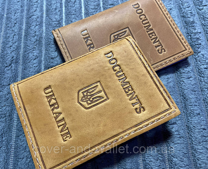 Кожаная обложка на права и ID паспорт с файлами желтого цвета ST Leather Киев - изображение 9