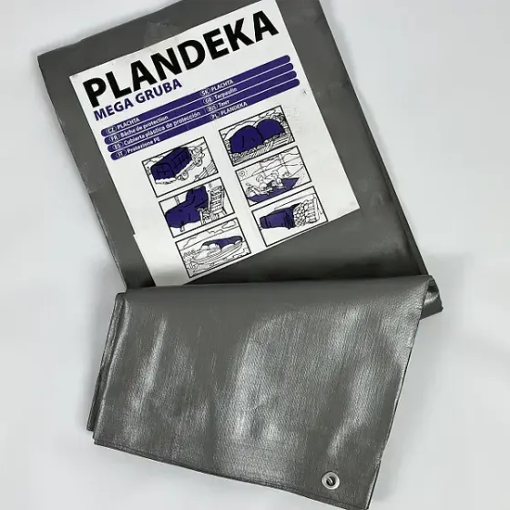 Тент 260 г/м2 6х12м "PLANDEKA" тарпауліновий сріблястий Дніпро