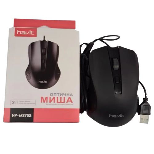 Мишка дротова Havit HV-MS752 чорний/сірий Житомир