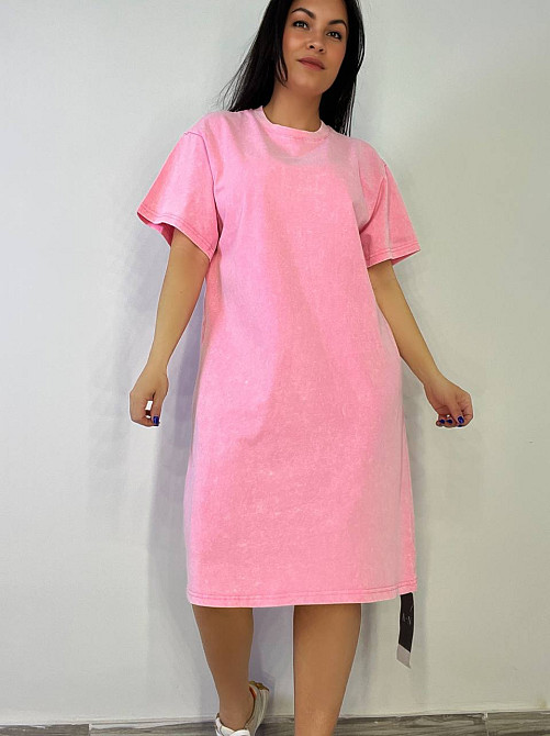 Сукня-футболка жіноча A-N 2666-1 тай-дай оверсайз, рожевий, one size Київ - фото 7