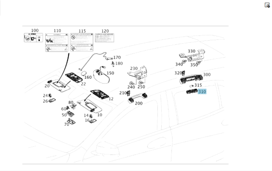 Mercedes-Benz  A1669066901 Плафон стельовий задній бічний лівий ML/GLE W166 GLA X156 B-class W242 B-class W246 GL/GLS X166 Одесса