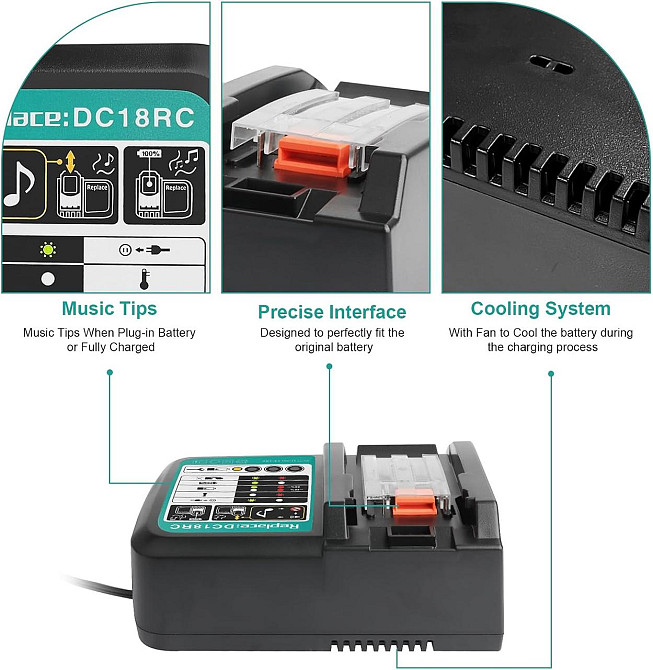Быстрозарядник Makita для аккумуляторов 14.4-18В Киев - изображение 7
