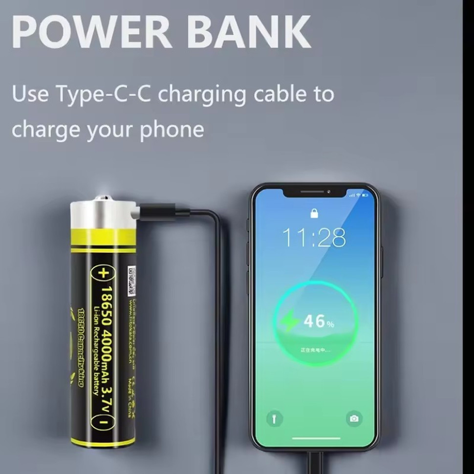 Акумулятор LiitoKala USB-King4000 18650 на 4000 mAh з USB Київ - фото 4