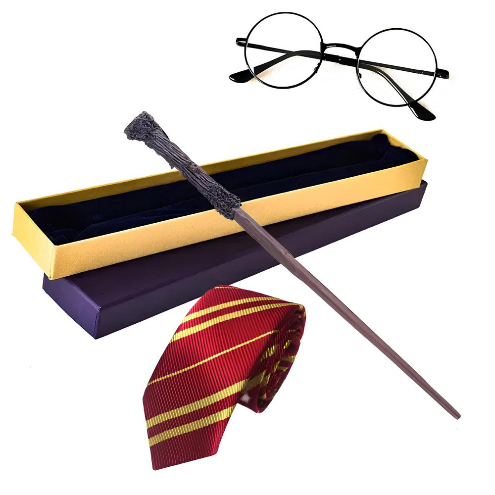 Набор волшебника Гарри Поттера: волшебная палочка, очки и галстук в подарочной коробке, Косплей Harry Potter Киев - изображение 2
