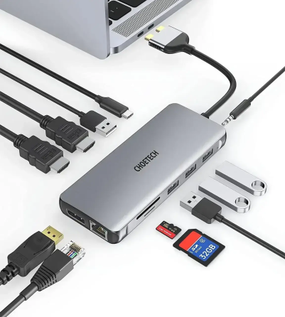 Концентратор Choetech 12-in-1 (HUB-M25) концентратор Usb Type C DisplayPort PD 100 Вт Луцк
