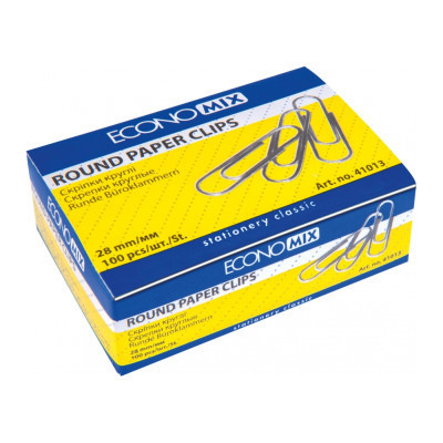 Скріпки канцелярські Economix 28 мм кругла, 100шт (E41013) Вінниця - фото 1