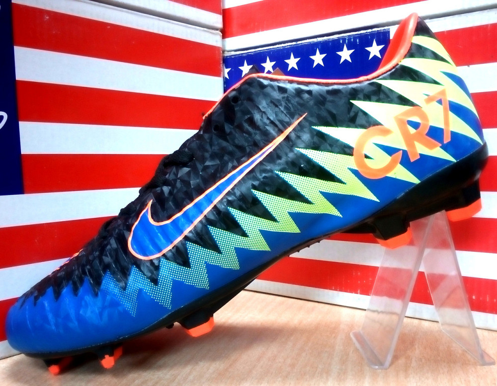 Бутсы мужские Nike Mercurial CR7 (черный с синим и салатным). Сумы - изображение 5