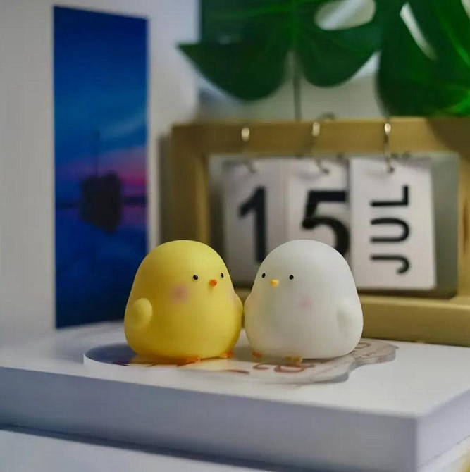 Детский ночник в форме жёлтого цыплёнка на батарейках для сна и декора комнаты Киев - изображение 3